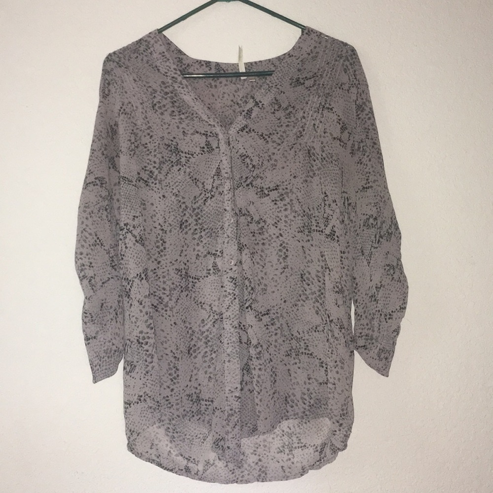 Snake skin pattern button up shirt